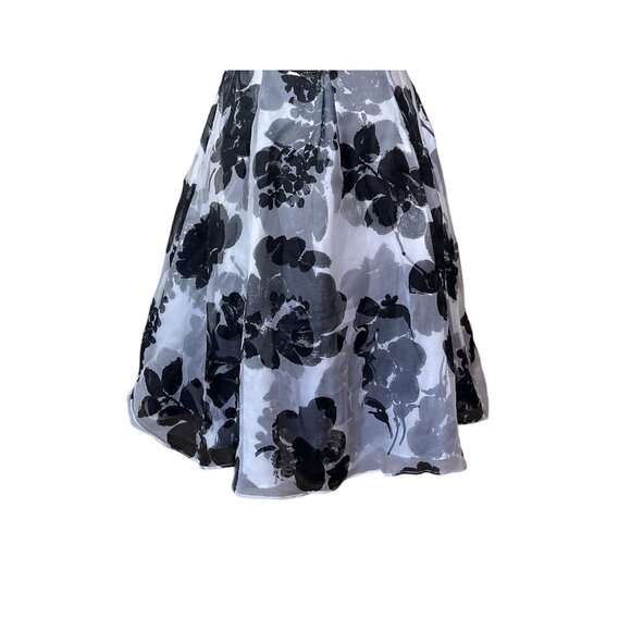 White House Black Market Silk Cocktail Dress 0 Pinup Rockabilly Bow Floral - Picture 3 of 9